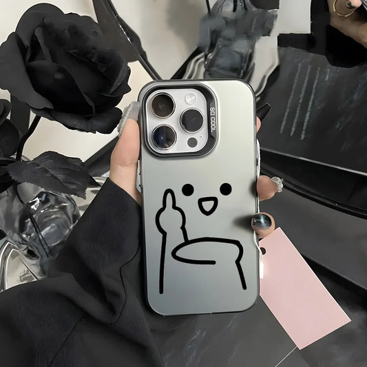 Cartoon Middle Finger Phone Case For IPhone 11-16